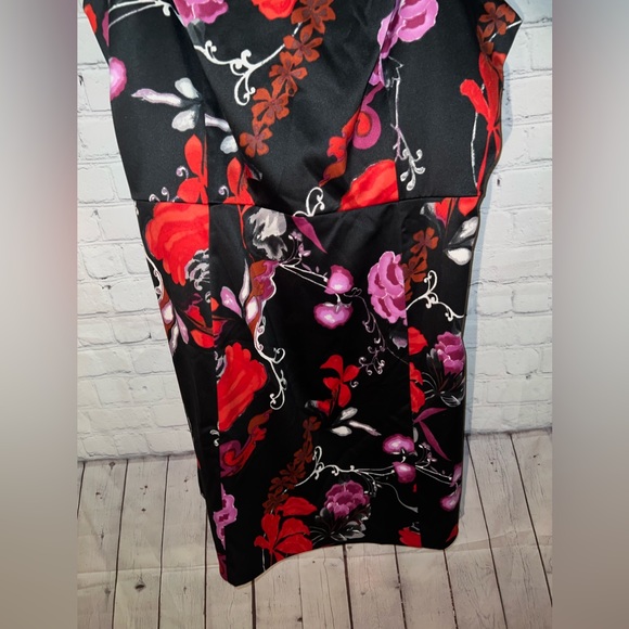 lane bryant black, red & pink floral dress size 24 - Picture 7 of 12